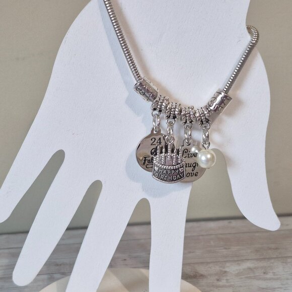 NWT 24 and Fabulous Birthday Silver Plated Snake Chain Bracelet Gift - Picture 1 of 5